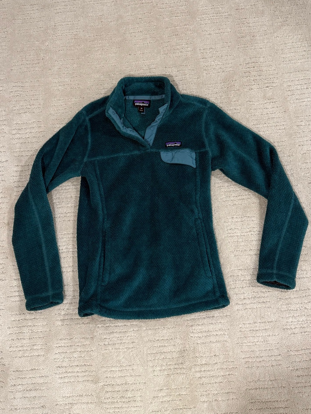 Patagonia Teal Retool Quarter-Zip Fleece Pullover